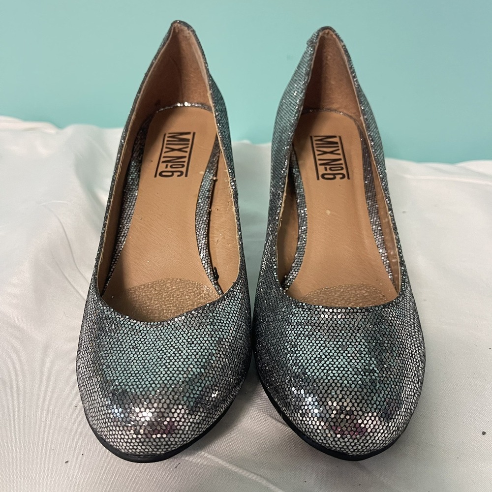 Mix No. 6‎ Shoes  Glitter Pump Sliver Women's Size 6. S-371